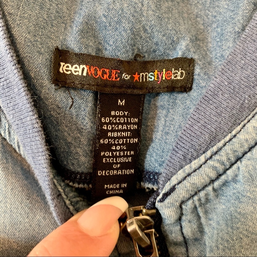 Macy’s mstylelab Full-Zip Ombré Denim Jacket - Picture 9 of 9